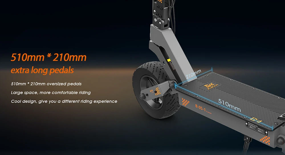 Trotinetă electrică KuKirin G4, 2 motoare de 1000 W, baterie de 60 V și 20 Ah, anvelope de 11 inch, viteză maximă de 70 km/h, autonomie de 75 km, frâne cu disc față și spate, amortizor cu patru brațe