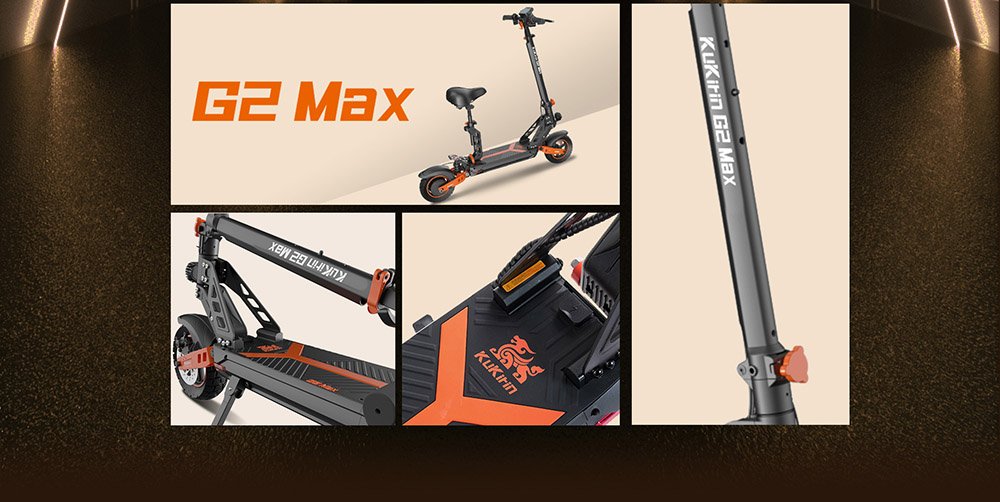 Trotineta electrica KUKIRIN G2 MAX 10*2.75'' Anvelope pneumatice de teren 1000W Motor 48V 20Ah Baterie 80km Raza de actiune 3 Viteze