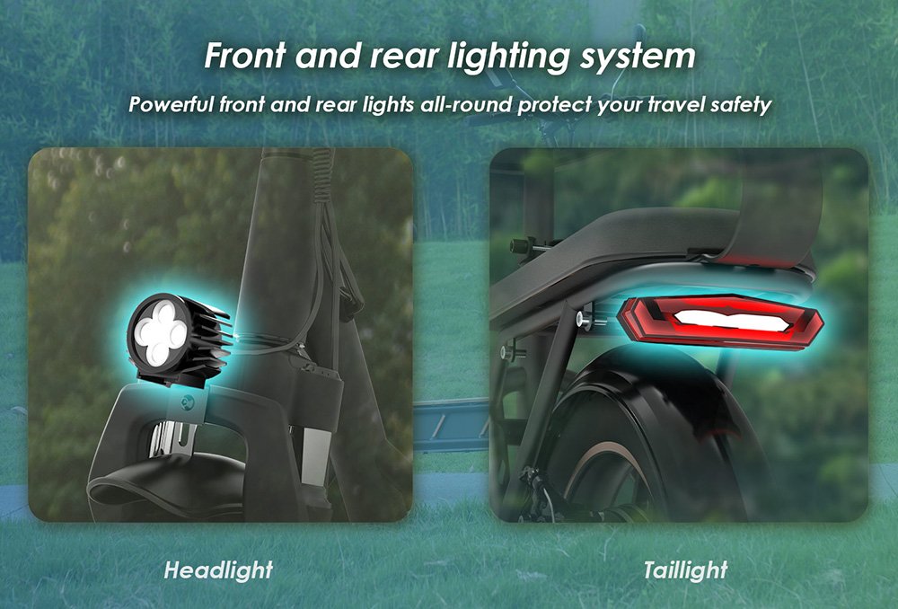 (Versiune actualizată) Trotinetă electrică KuKirin C1 Pro, motor de 500 W, baterie 48 V 26 Ah, anvelopă pneumatică de 14 inchi, viteză maximă de 45 km, autonomie de 100 km, pliabil cu un singur clic, scaun spate și coș de depozitare față, oglindă retrovizoare