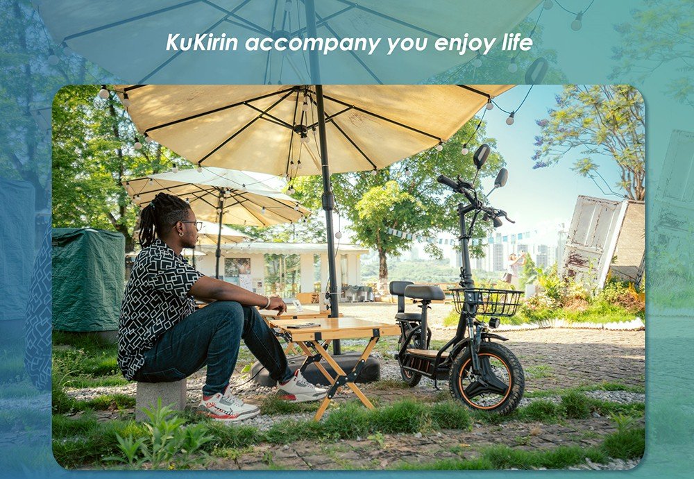 (Versiune actualizată) Trotinetă electrică KuKirin C1 Pro, motor de 500 W, baterie 48 V 26 Ah, anvelopă pneumatică de 14 inchi, viteză maximă de 45 km, autonomie de 100 km, pliabil cu un singur clic, scaun spate și coș de depozitare față, oglindă retrovizoare