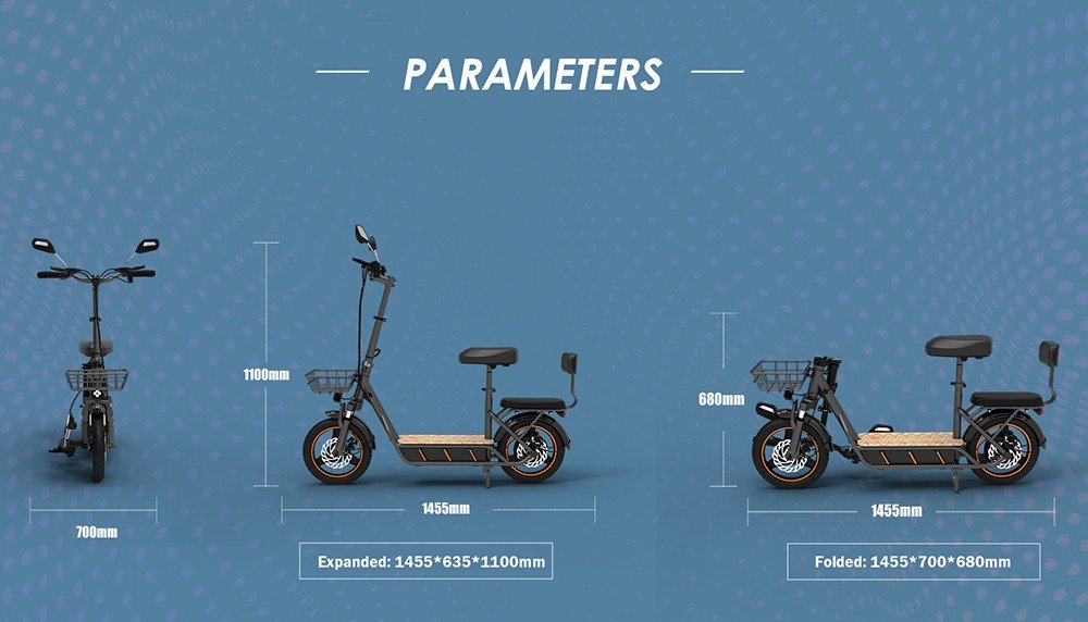 (Versiune actualizată) Trotinetă electrică KuKirin C1 Pro, motor de 500 W, baterie 48 V 26 Ah, anvelopă pneumatică de 14 inchi, viteză maximă de 45 km, autonomie de 100 km, pliabil cu un singur clic, scaun spate și coș de depozitare față, oglindă retrovizoare
