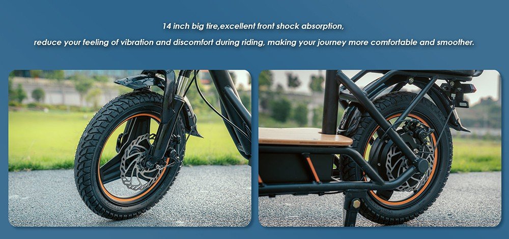 (Versiune actualizată) Trotinetă electrică KuKirin C1 Pro, motor de 500 W, baterie 48 V 26 Ah, anvelopă pneumatică de 14 inchi, viteză maximă de 45 km, autonomie de 100 km, pliabil cu un singur clic, scaun spate și coș de depozitare față, oglindă retrovizoare
