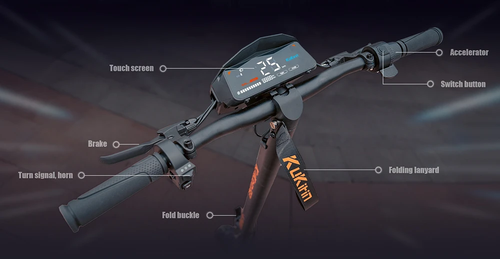 Trotinetă electrică KuKirin G2, motor de 500W, baterie de 48V 15.6Ah, viteză maximă de 25km/h, autonomie de 65km, anvelope tubeless de 10 inch, frâne cu disc dublu, unghi de urcare de 20°, rezistență la apă IPX4, sarcină maximă de 120kg