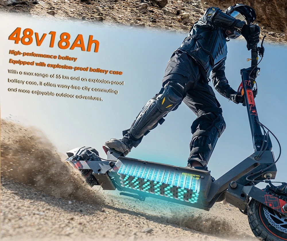 Trotinetă electrică pliabilă KuKirin G2 Ultra, motor 800W*2, baterie 48V 18Ah, anvelope de 10 inch, viteză maximă 50km/h, autonomie maximă 55km, frână pe disc față și spate, amortizoare cu arc față și spate