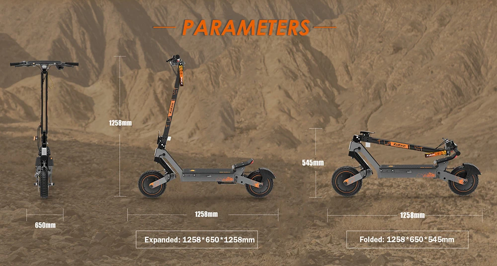 Trotinetă electrică pliabilă KuKirin G2 Ultra, motor 800W*2, baterie 48V 18Ah, anvelope de 10 inch, viteză maximă 50km/h, autonomie maximă 55km, frână pe disc față și spate, amortizoare cu arc față și spate