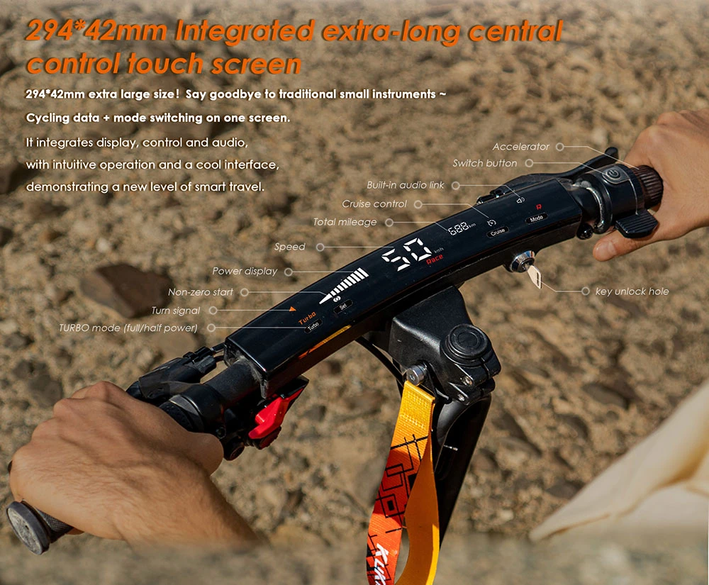 Trotinetă electrică pliabilă KuKirin G2 Ultra, motor 800W*2, baterie 48V 18Ah, anvelope de 10 inch, viteză maximă 50km/h, autonomie maximă 55km, frână pe disc față și spate, amortizoare cu arc față și spate
