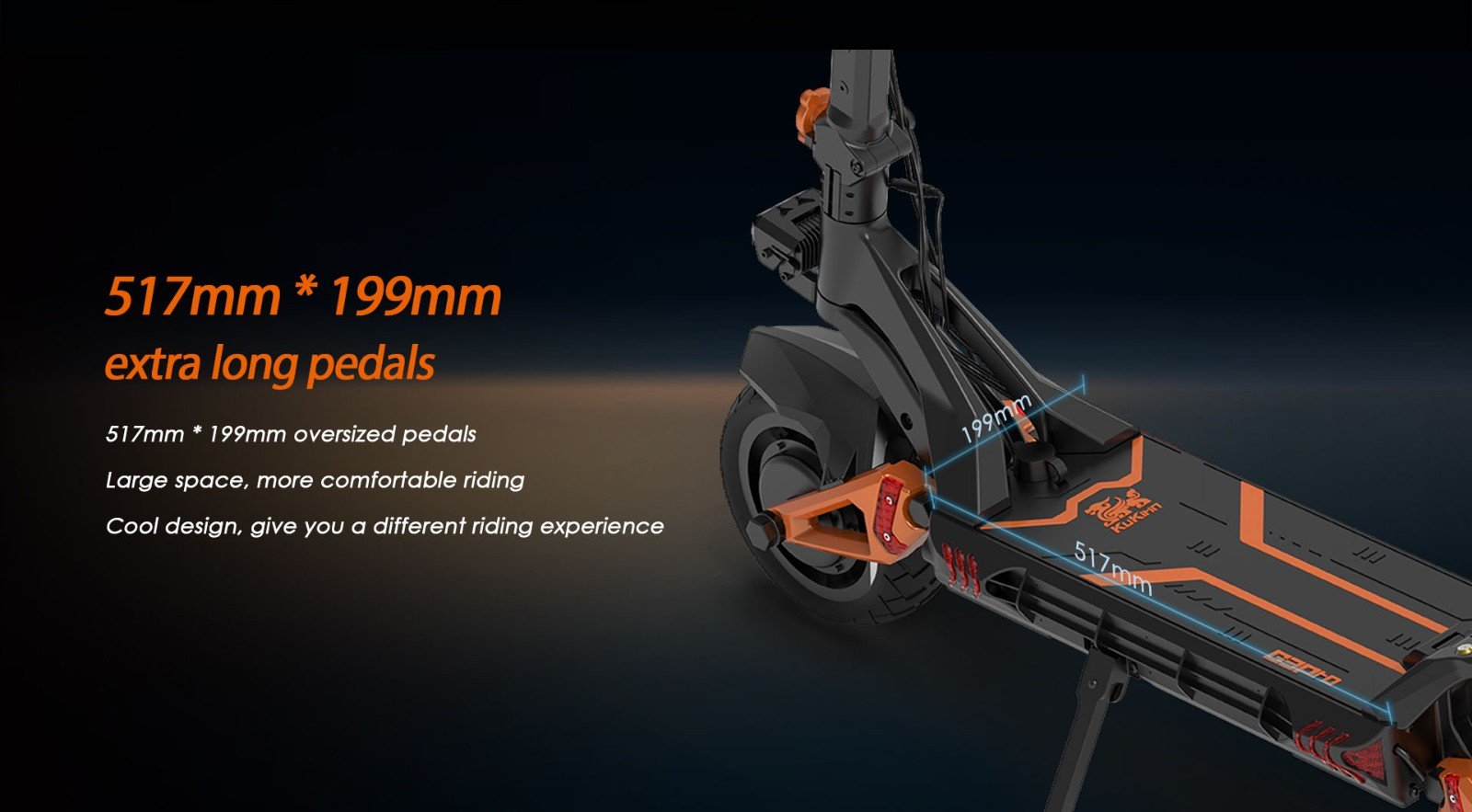 KuKirin G3 Pro 1200W*2 Motoare Scooter electric off-road 10 inch Anvelope, 52V 23.2Ah Baterie detașabilă, 80KM Gama de top, 65Km/h Viteză maximă, Amortizor dublu, IP54 Impermeabil, Frâne cu ulei dublu