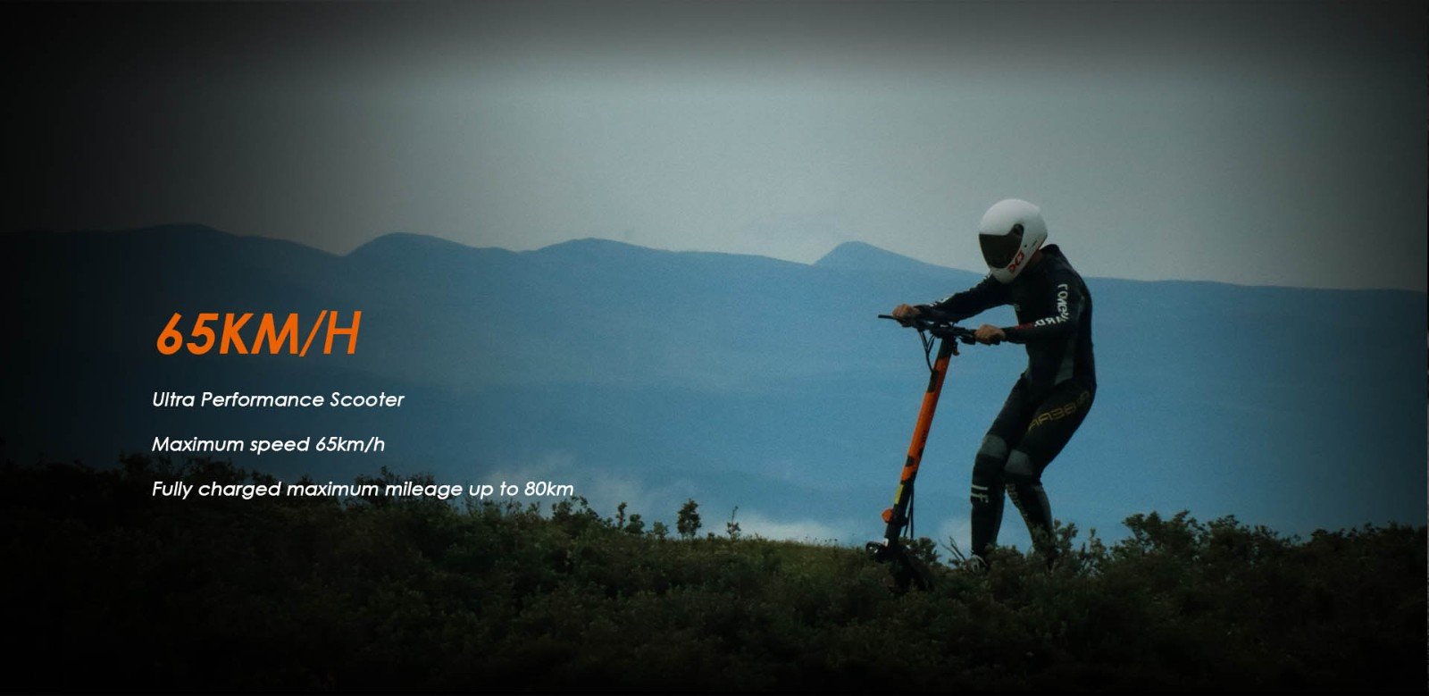 KuKirin G3 Pro 1200W*2 Motoare Scooter electric off-road 10 inch Anvelope, 52V 23.2Ah Baterie detașabilă, 80KM Gama de top, 65Km/h Viteză maximă, Amortizor dublu, IP54 Impermeabil, Frâne cu ulei dublu