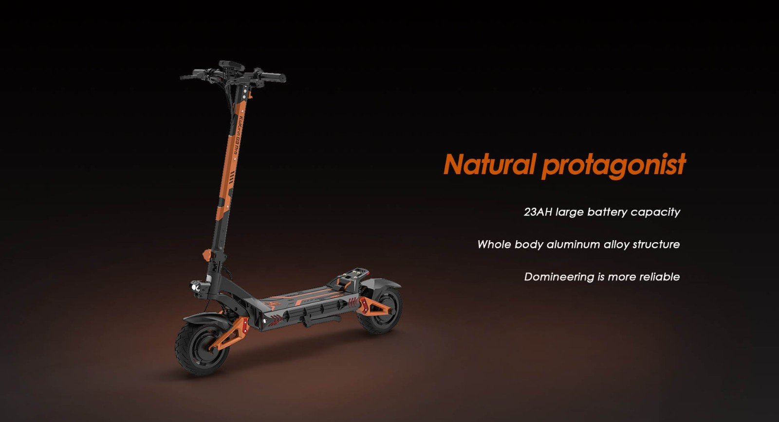 KuKirin G3 Pro 1200W*2 Motoare Scooter electric off-road 10 inch Anvelope, 52V 23.2Ah Baterie detașabilă, 80KM Gama de top, 65Km/h Viteză maximă, Amortizor dublu, IP54 Impermeabil, Frâne cu ulei dublu