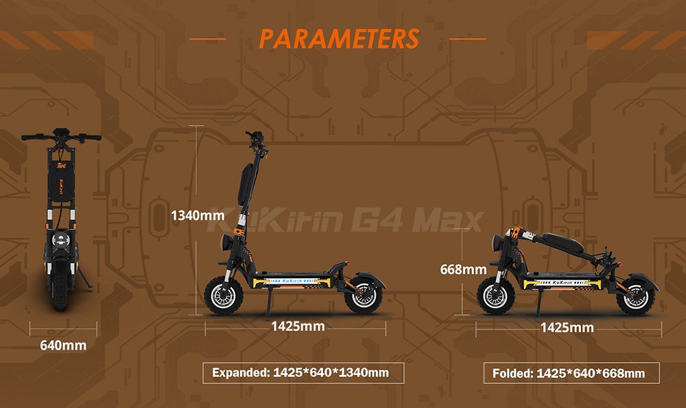 Trotineta electrica de teren KuKirin G4 Max, motor 2*1600W fără perii, cauciucuri pneumatice de teren de 12 inchi, baterie 60V 35,2Ah, autonomie maximă de 95 km, viteză maximă 86 km/h, frână cu ulei cu piston față și spate, impermeabil IP54