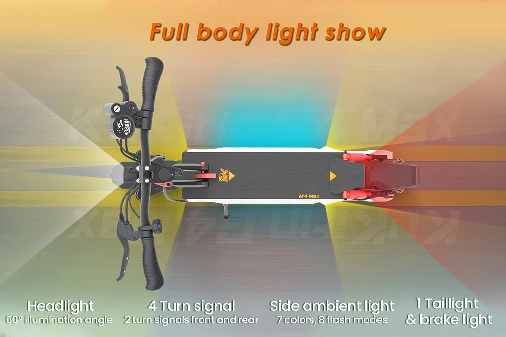 KuKirin M4 Max Electric Scooter, 800W Motor, 48V 18.2Ah Battery, 10 inches Tires, 45km/h Max Speed, 64km Range, Front & Rear Disc Brakes, Spring Shock Adsorption