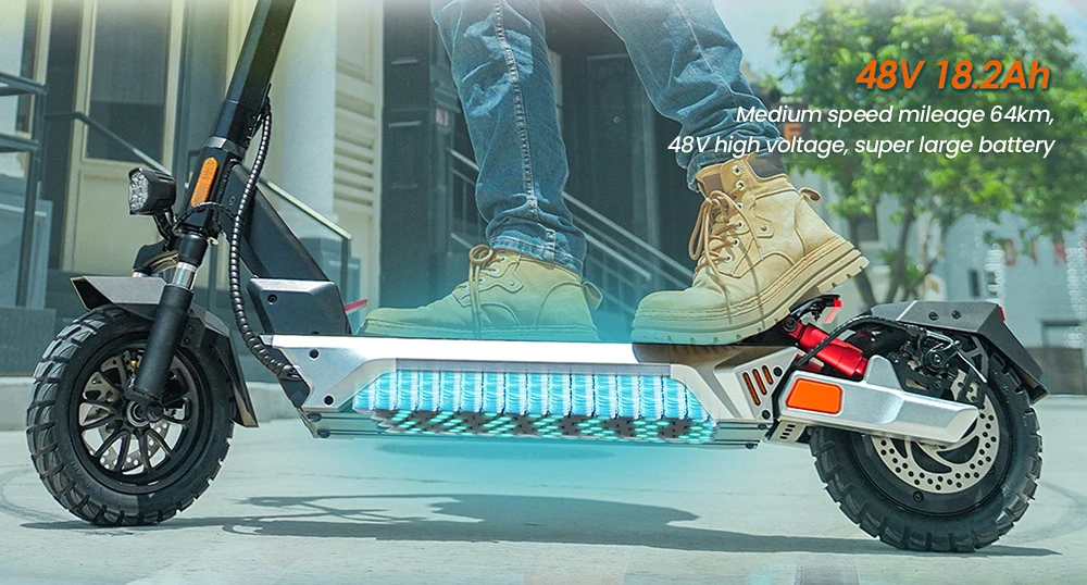 KuKirin M4 Max Electric Scooter, 800W Motor, 48V 18.2Ah Battery, 10 inches Tires, 45km/h Max Speed, 64km Range, Front & Rear Disc Brakes, Spring Shock Adsorption