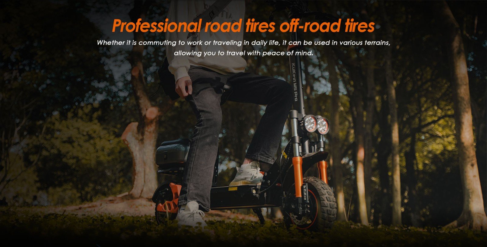 Trotineta electrica KuKirin M5 Pro 1000W Motor 52Km/h Viteza maxima 48V 20Ah Baterie cu raza de actiune 70KM, frane cu disc dublu, 7 lumini, moduri de viteza multiple 120KG sarcina maxima cu scaun detasabil