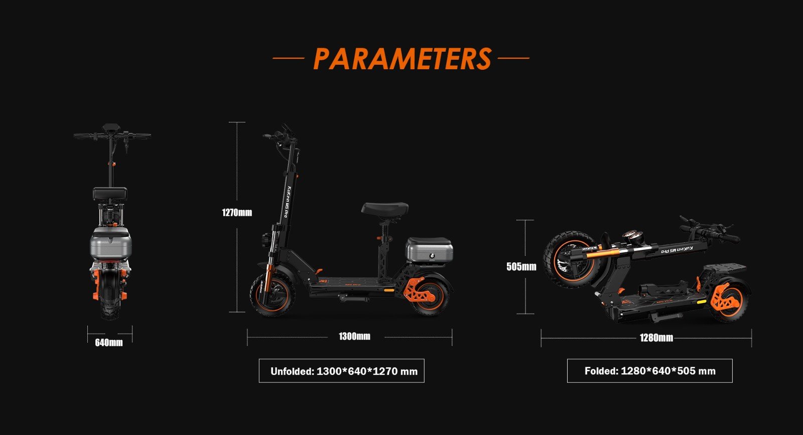 Trotineta electrica KuKirin M5 Pro 1000W Motor 52Km/h Viteza maxima 48V 20Ah Baterie cu raza de actiune 70KM, frane cu disc dublu, 7 lumini, moduri de viteza multiple 120KG sarcina maxima cu scaun detasabil