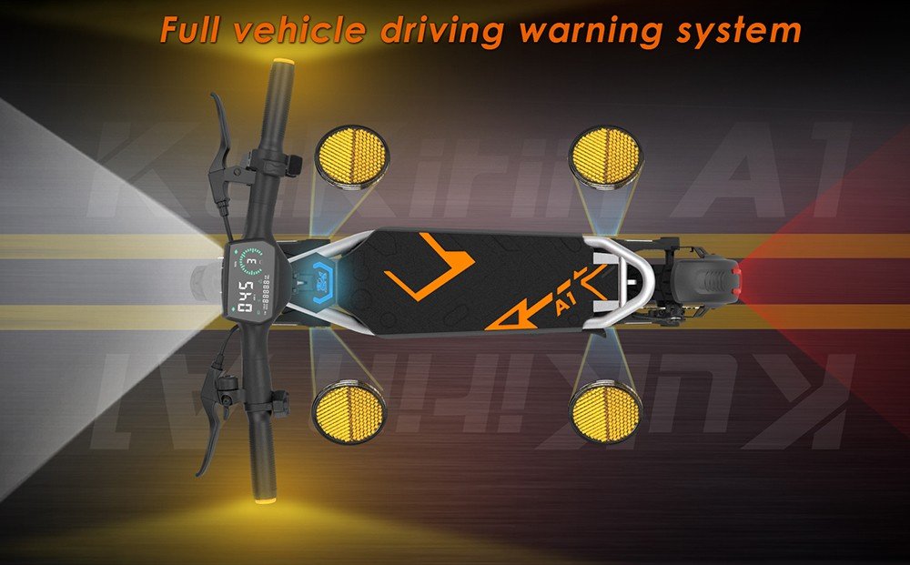 Trotinetă electrică pliabilă Kukirin A1, motor de 800W, baterie de 48V 13Ah, anvelopă cu aspirator de 10 inch, viteză maximă de 45 km/h, autonomie de 45 km, frână pe disc față și spate, amortizare șocuri față și spate