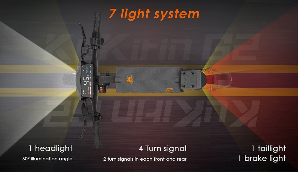 Trotineta electrica pliabila Kukirin G2, motor de 800 W, baterie 48 V 15 Ah, cauciucuri de 10 inchi, viteza maxima de 45 km/h, raza de actiune de 55 km, ecran tactil, frane cu disc fata si spate