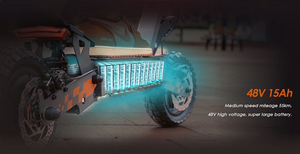 Trotineta electrica pliabila Kukirin G2, motor de 800 W, baterie 48 V 15 Ah, cauciucuri de 10 inchi, viteza maxima de 45 km/h, raza de actiune de 55 km, ecran tactil, frane cu disc fata si spate