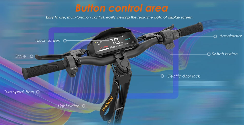 Trotinetă electrică KuKirin G4, 2 motoare de 1000 W, baterie de 60 V și 20 Ah, anvelope de 11 inch, viteză maximă de 70 km/h, autonomie de 75 km, frâne cu disc față și spate, amortizor cu patru brațe