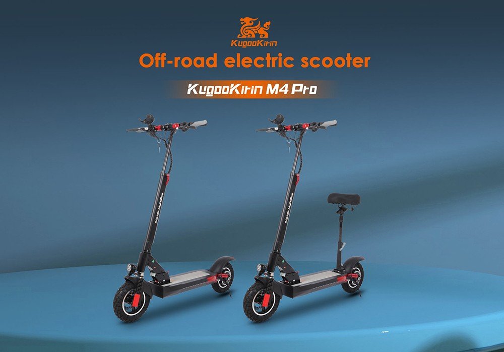 Trotineta electrica pliabila KugooKirin M4 PRO Versiune imbunatatita Anvelopa off-road de 10 inchi 500W Motor fara perii 48V 18Ah Baterie 3 moduri de viteza Frana cu disc dual Viteza maxima 45KM/h Display LED 70KM Raza lunga cu scaun detasabil - Negru