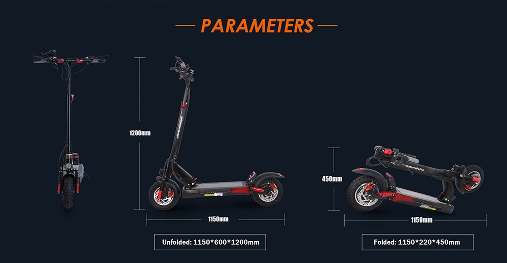 Trotineta electrica pliabila KugooKirin M4 PRO Versiune imbunatatita Anvelopa off-road de 10 inchi 500W Motor fara perii 48V 18Ah Baterie 3 moduri de viteza Frana cu disc dual Viteza maxima 45KM/h Display LED 70KM Raza lunga cu scaun detasabil - Negru