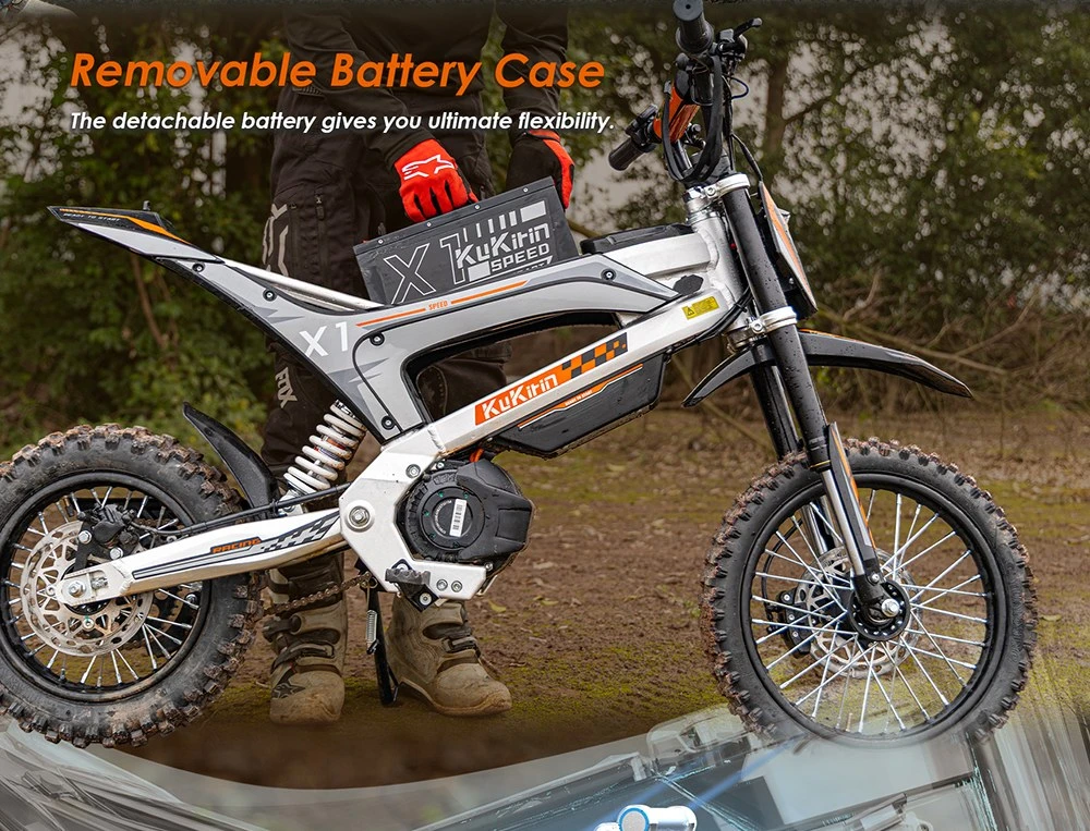Motocicletă electrică Kukirin X1, motor de 1000W, baterie de 48V 20.8Ah, anvelope față de 14 inch și spate de 12 inch, viteză maximă de 50km/h, autonomie de 40km, frâne hidraulice față și spate, amortizare hidraulică a șocurilor