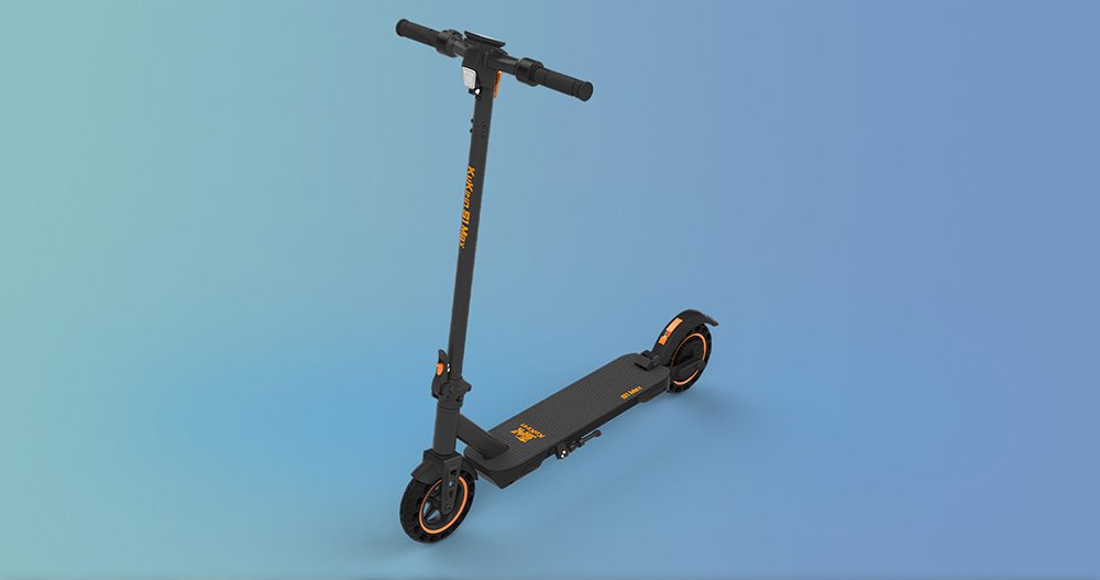 Trotineta electrica pliabila KuKirin S1 Max, motor 350 W, baterie 36 V 10,4 Ah, cauciucuri de 8 inchi, far spate 39 km raza de actiune, absorbtie a socurilor cu arc, afisaj mare, panta de 15 grade, catarama rabatabila de siguranta rezistenta la apa IP54